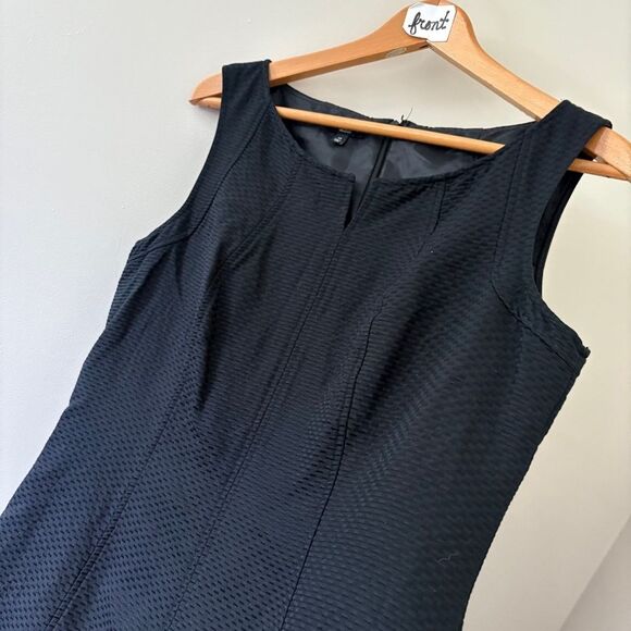 Talbots Black Textured Cotton Silk Sleeveless Fitted Dress Women's 14 excellent - Picture 5 of 11